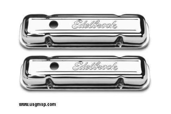 Rocker Cover set: Pontiac V8  Chrome Edelbrook Stock Height